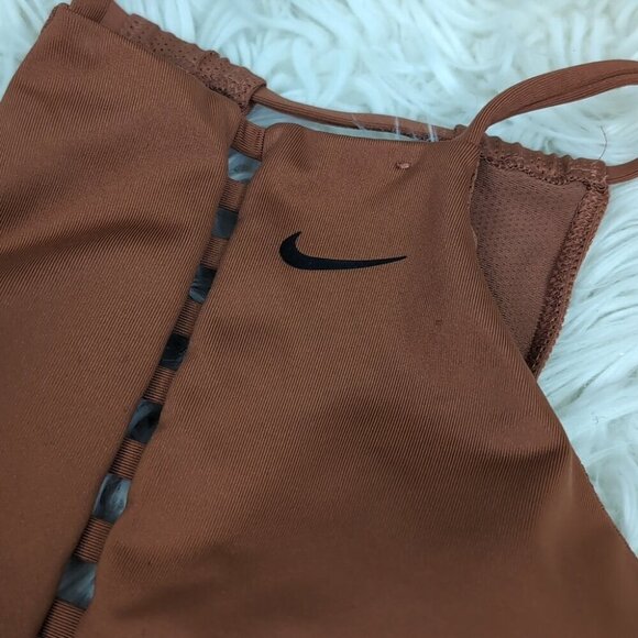 Nike Orange Sports Bra with High Neckline and Cutout Design - Picture 4 of 7